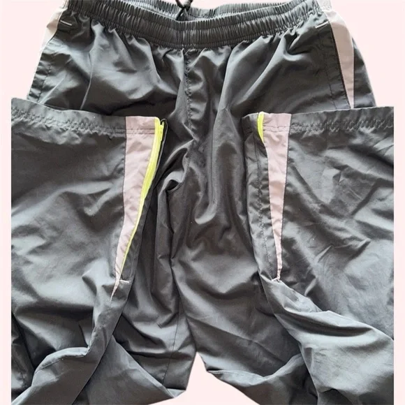 BCG Windsuit Gray Black Neon Green Hooded Jacket & Pants Tracksuit Unisex Sz L - Picture 13 of 14